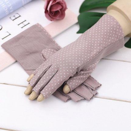 Summer Sun Protection Half Finger Gloves UV Protection Ultra-thin Driving