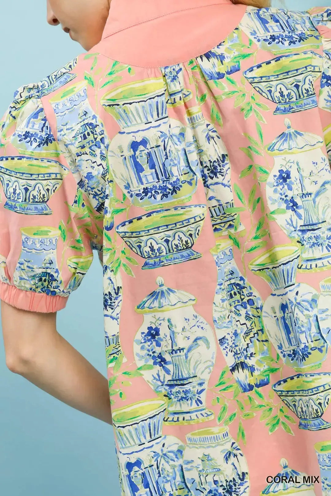 Umgee Abstract Print V-Neck Top