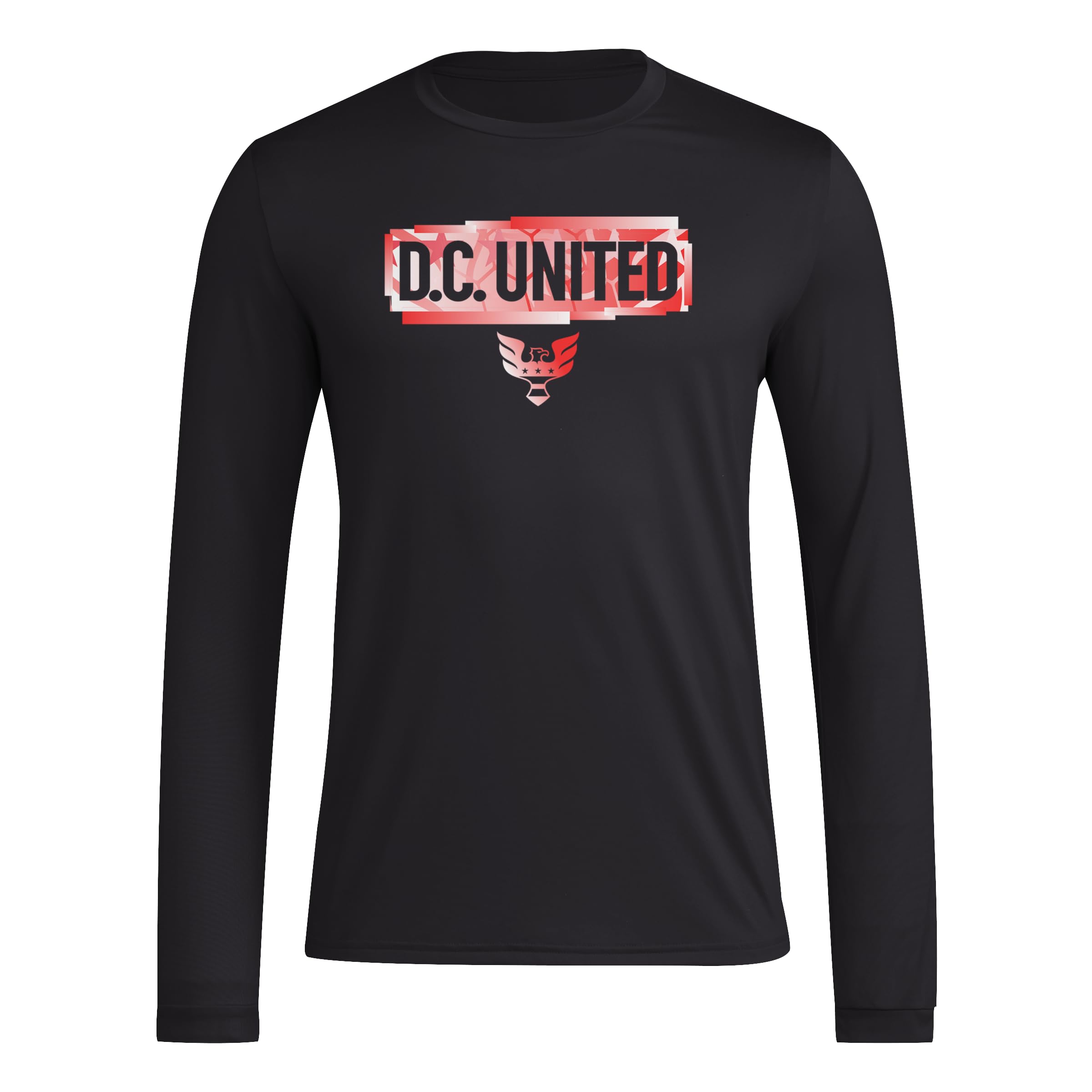 adidas Mens Size Long Sleeve Pre-Game T-Shirt Black/D.C. United X-Large Tall