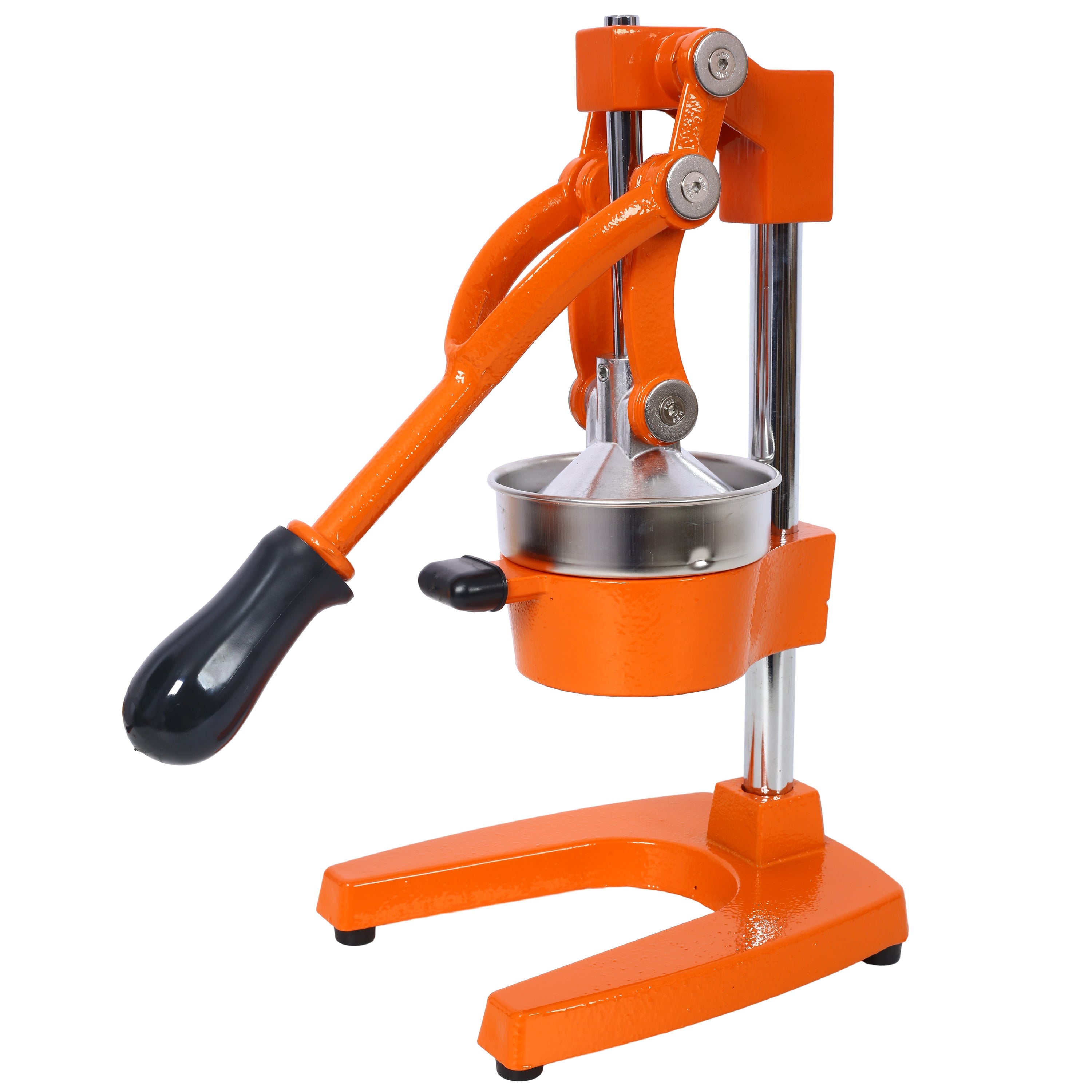 Cast Iron Citrus Juicer , Extra-Large Commercial Grade Manual Hand Press , Heavy Duty Countertop Squeezer for Fresh Orange Juice ,orange color