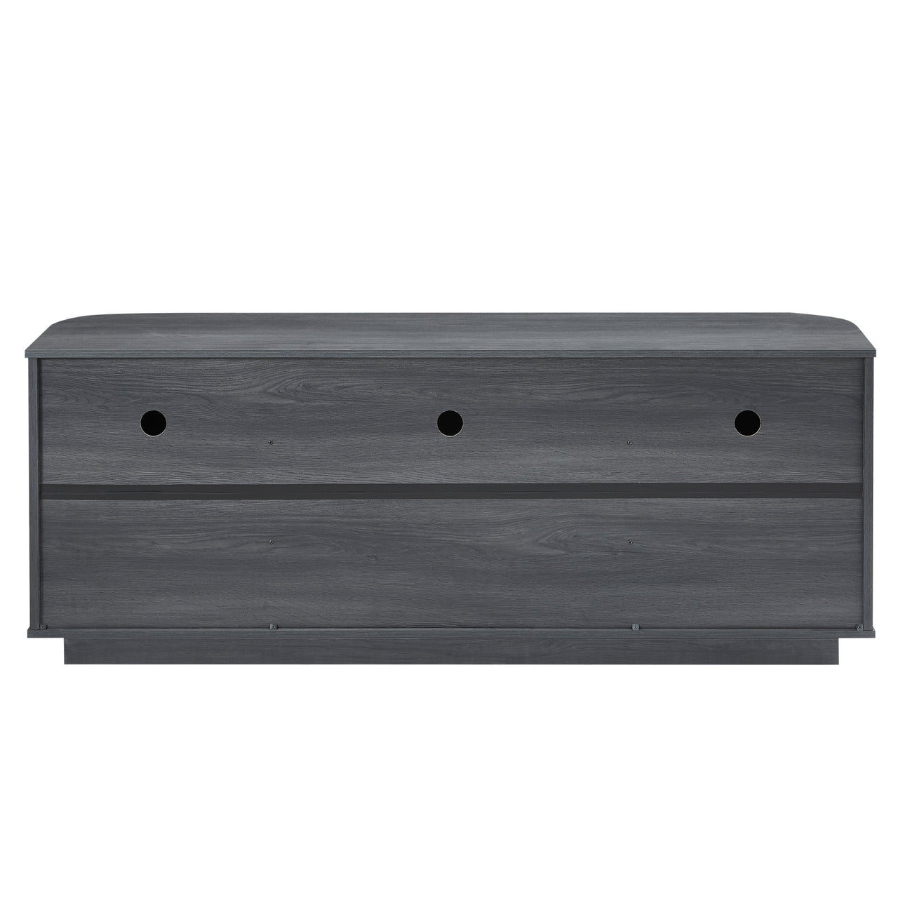 Modern 64-Inch Wavy TV Cabinet with LED Lights, Black, Particleboard and MDF, 64''W x 15''D x 24''H