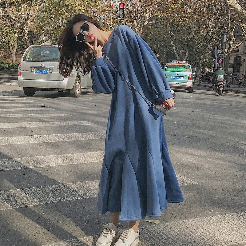 Fleece-Lined Sweatshirt Mermaid Dress(MS193)