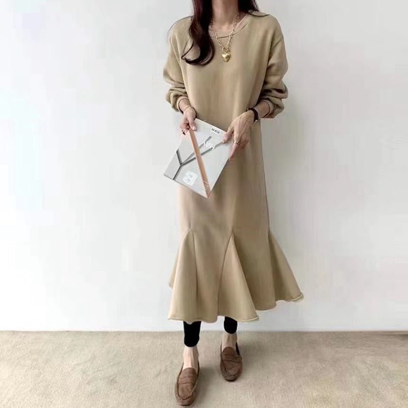 Fleece-Lined Sweatshirt Mermaid Dress(MS193)