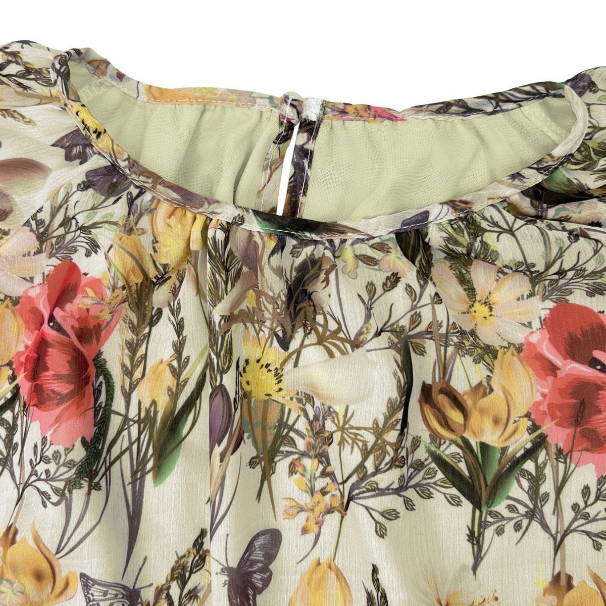 Floral Chiffon Dress with Three-Tier Ruffle Skirt (MA407)