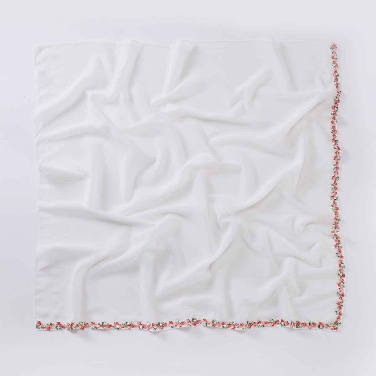 Floral Embellished Chiffon Hijab Scarf (MH221)