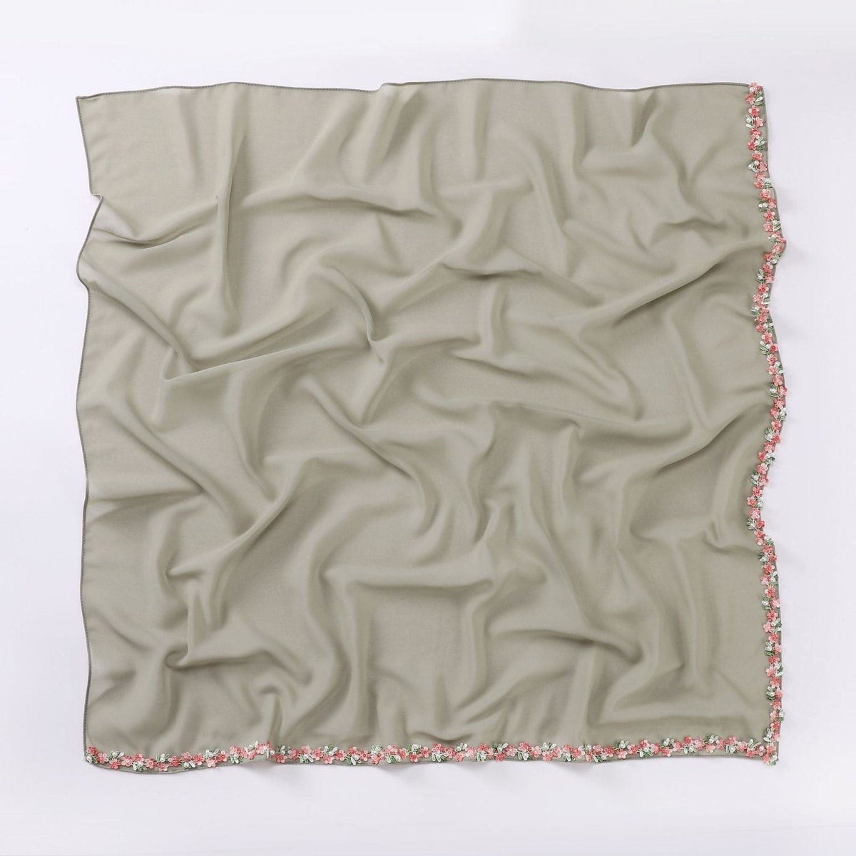Floral Embellished Chiffon Hijab Scarf (MH221)