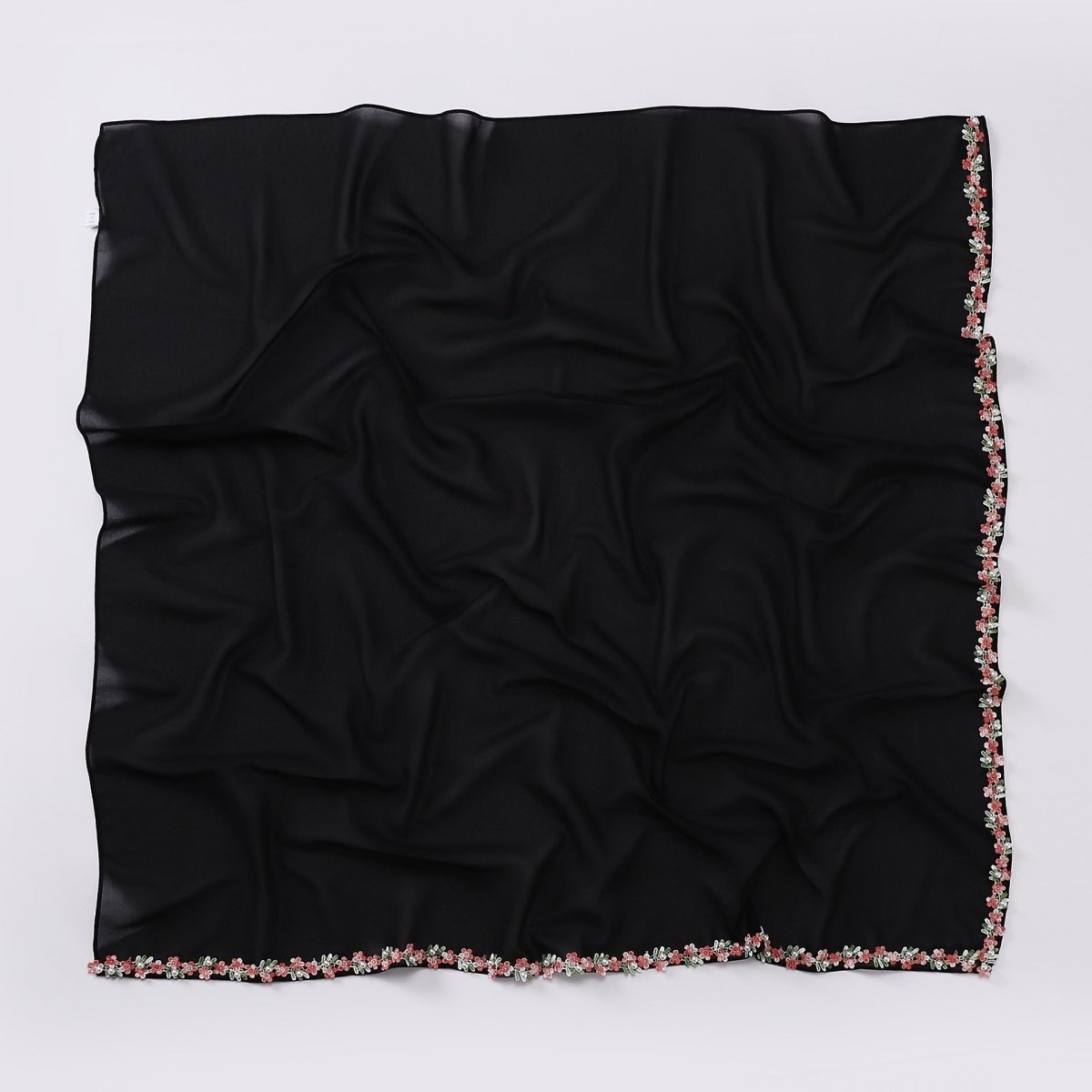 Floral Embellished Chiffon Hijab Scarf (MH221)