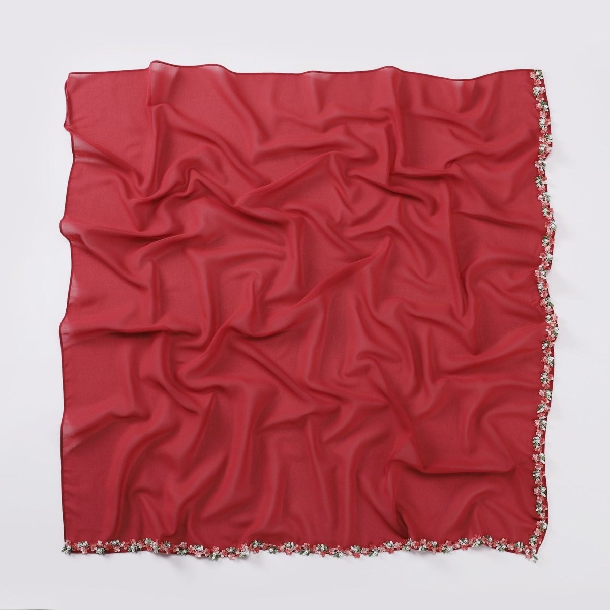 Floral Embellished Chiffon Hijab Scarf (MH221)