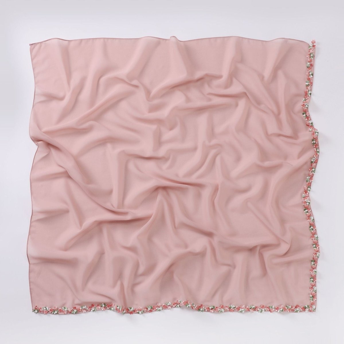 Floral Embellished Chiffon Hijab Scarf (MH221)