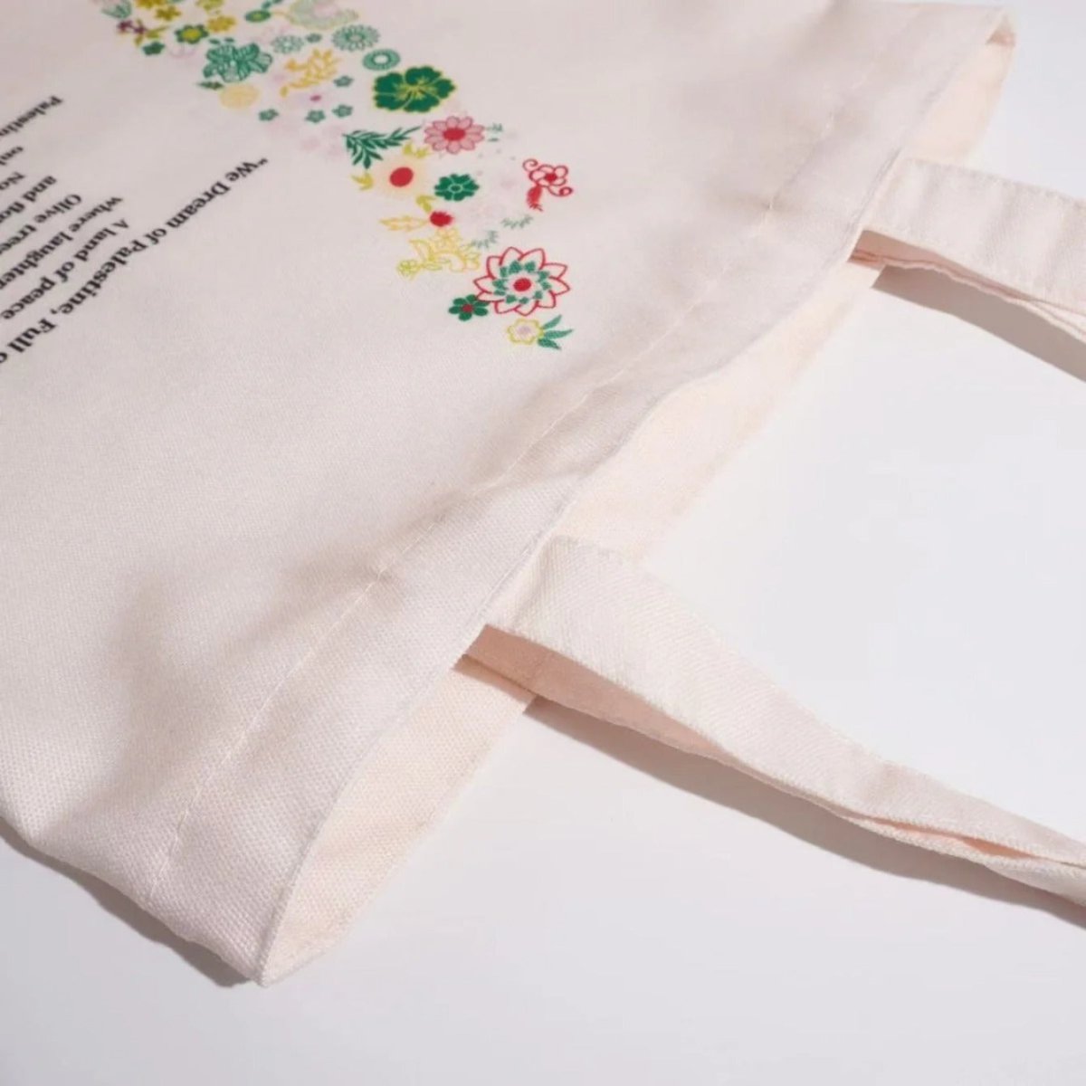 Floral Palestine Tote Bag – Love Forever Blooms (MAC236) | Free Gift