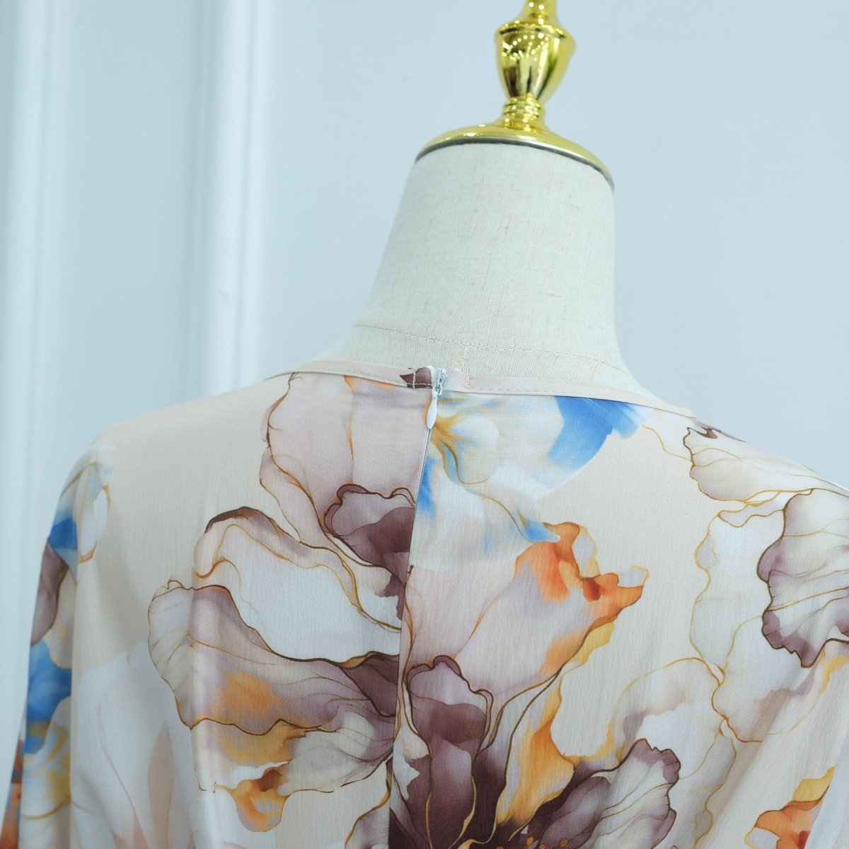 Floral Print Abaya with Bell Sleeves(MA332)