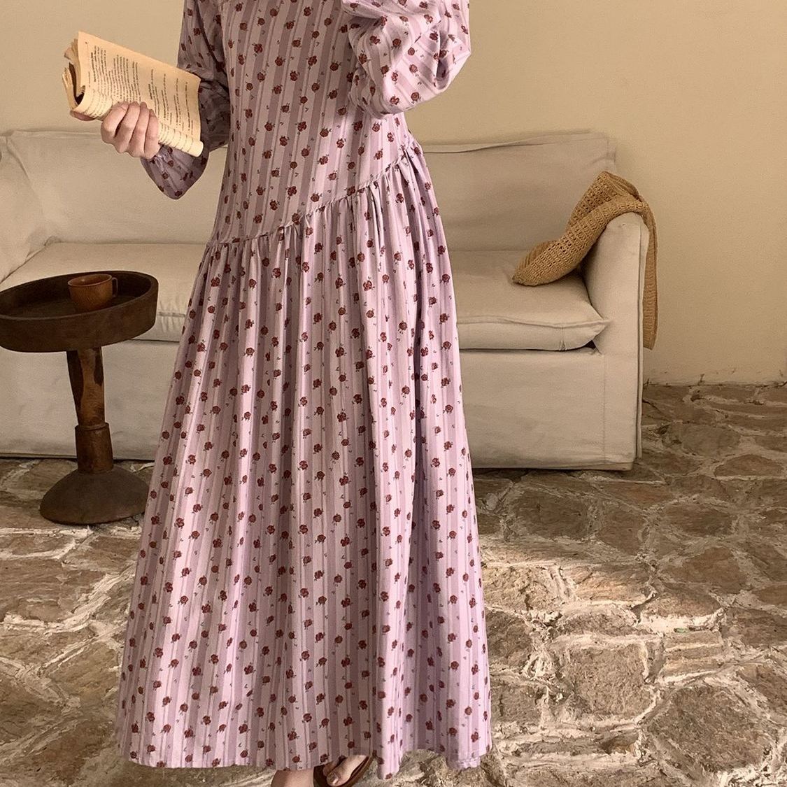 Floral Print Maxi Dress(MS425)
