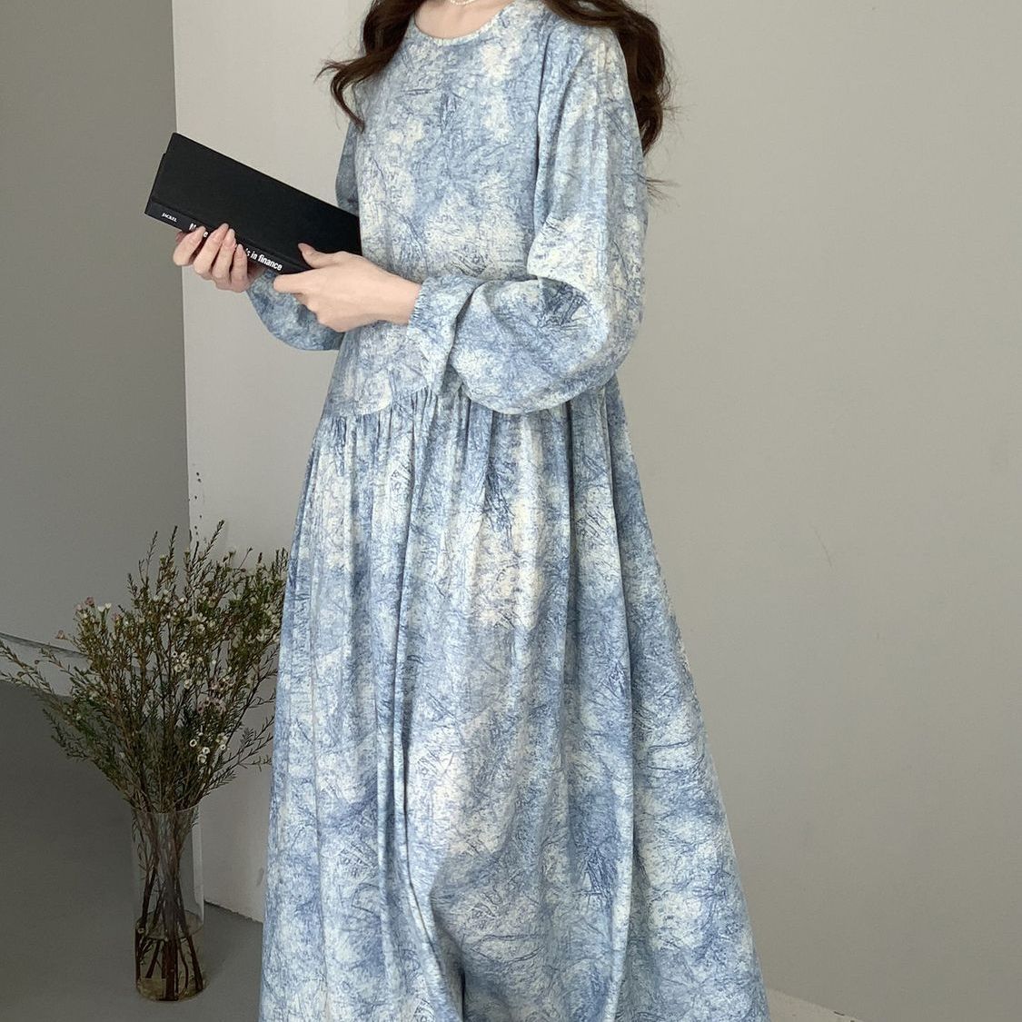 Floral Print Maxi Dress(MS425)