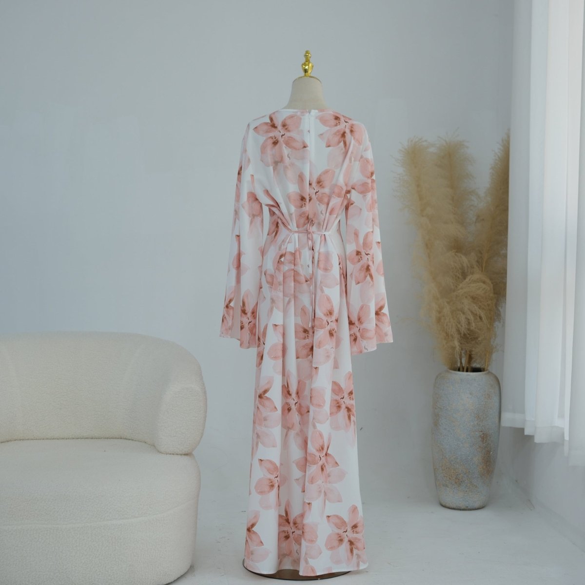 Floral Print Washed Crinkle Maxi Dress(MS437)