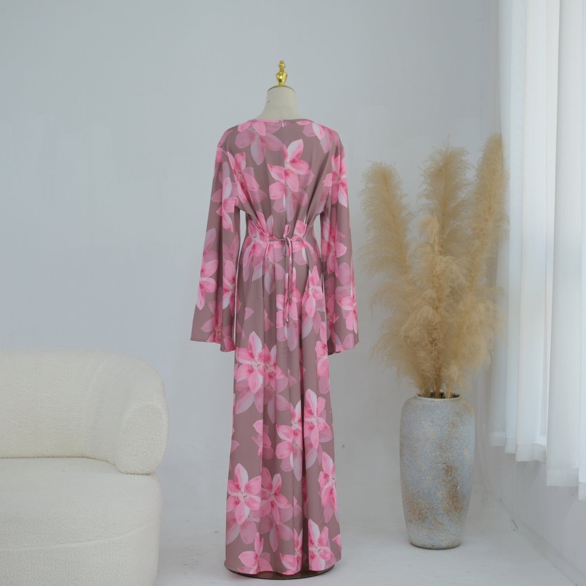 Floral Print Washed Crinkle Maxi Dress(MS437)