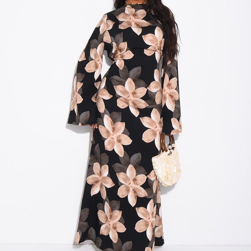 Floral Print Washed Crinkle Maxi Dress(MS437)