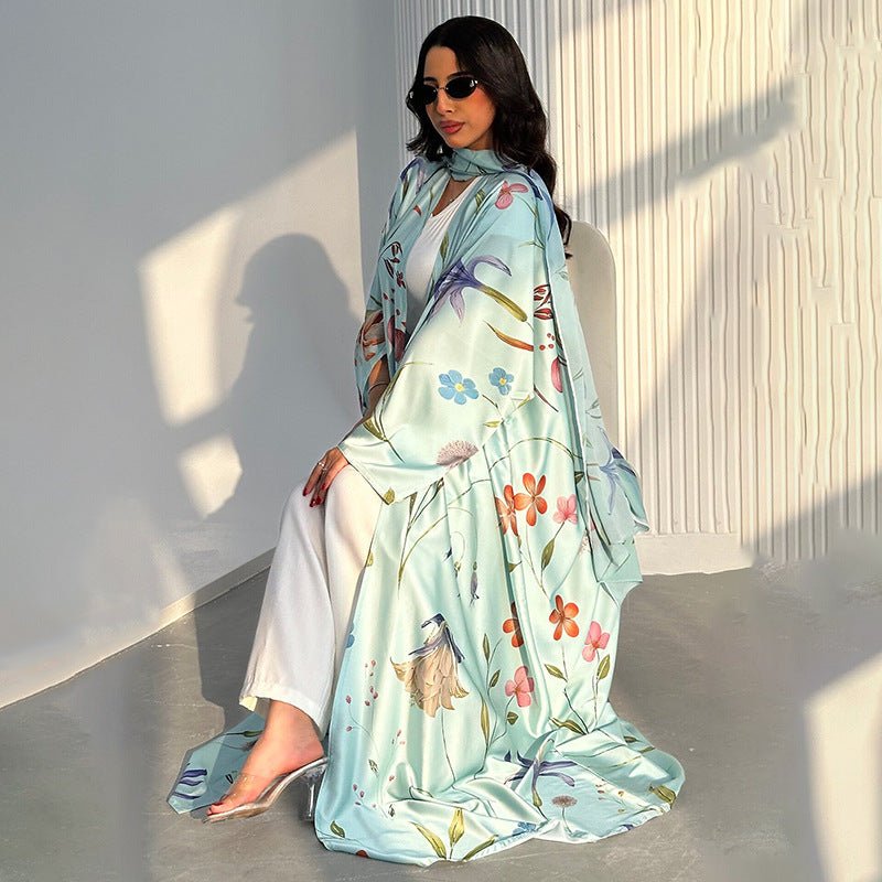 Floral Printed Oversized Abaya with Hijab (MOA297)