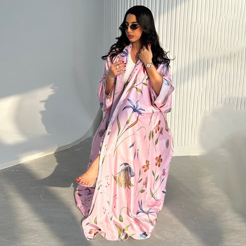 Floral Printed Oversized Abaya with Hijab (MOA297)