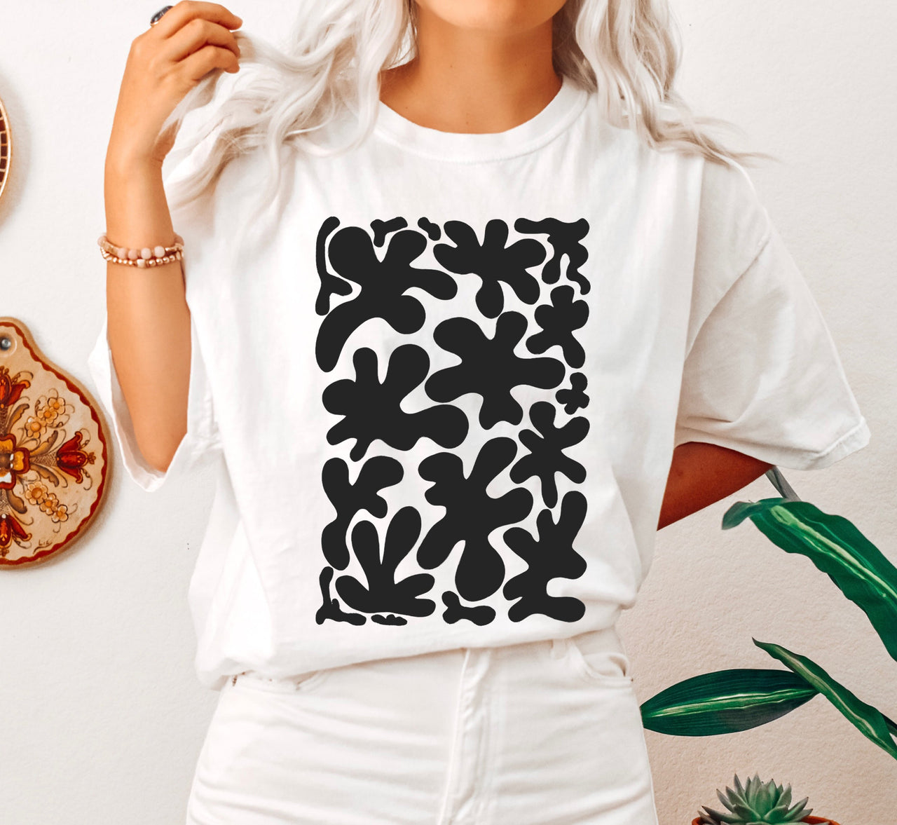Stylized Floral Print Abstract Dreamscape Botanical Motif Edition Comfort Colors Tee