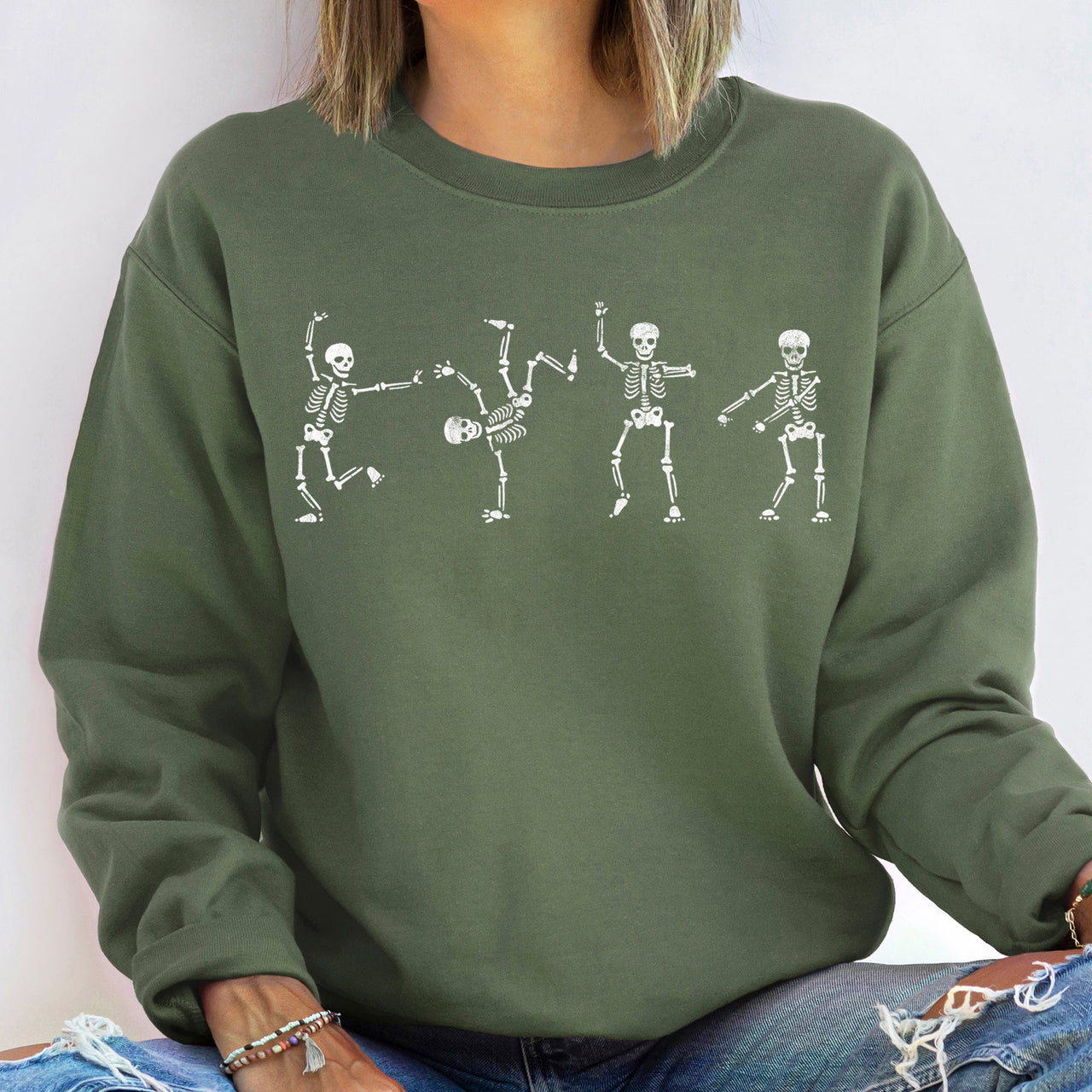 Flossing Skeletons Vintage Halloween Night Parade Edition Limited Collector's Exclusive Sweatshirt