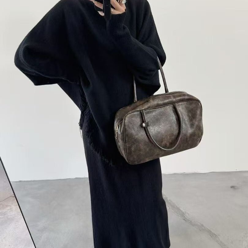 Fringed Knit Set With Batwing Sleeve Sweater And Midi Skirt (MS172)