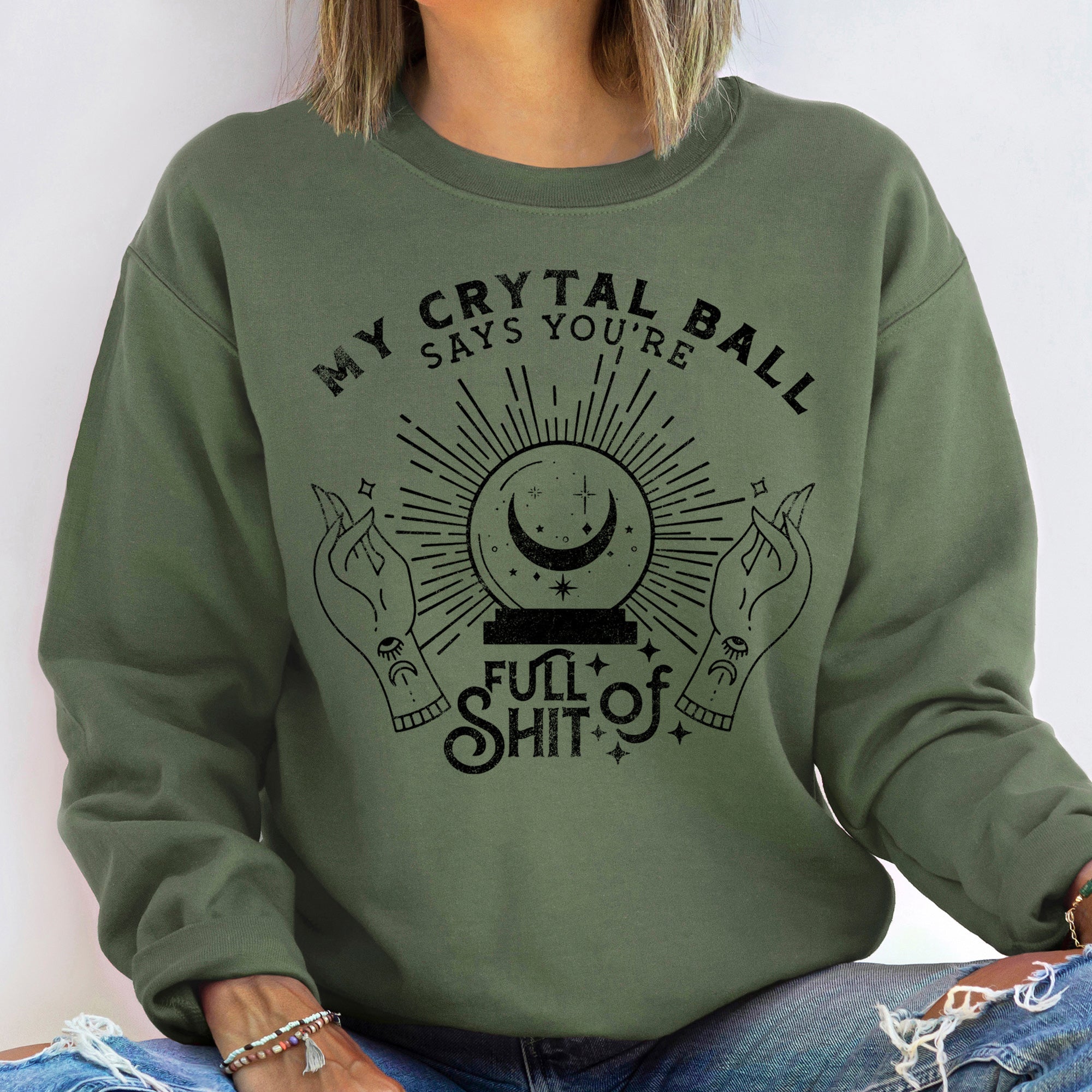 My Crystal Ball Halloween Seance Mystic Night Fortune Forecasts Graphic Sweatshirt