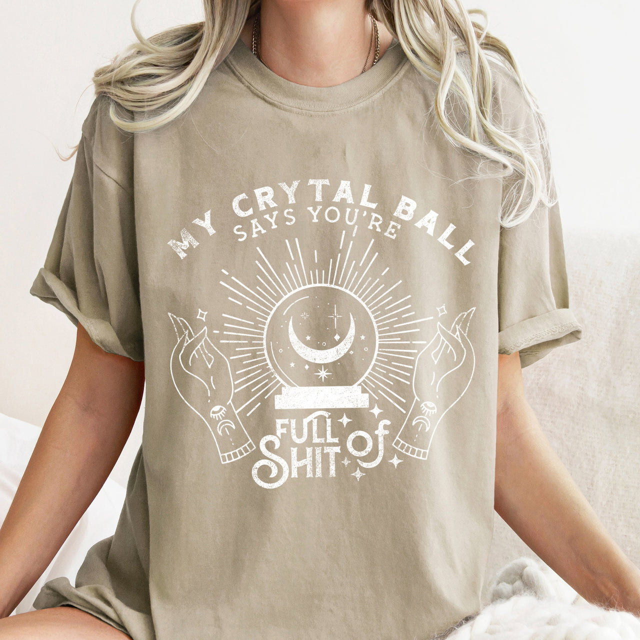 My Crystal Ball Says You're Full Of Shit Retro Halloween Spooky Night Comfort Colors Tee
