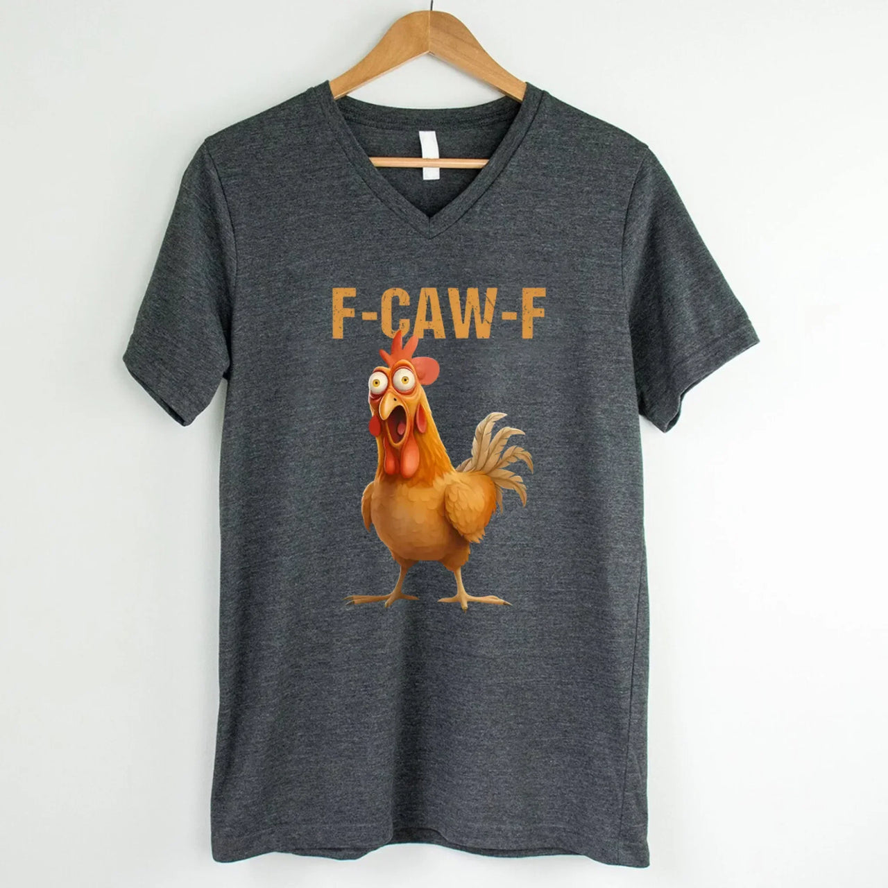 Funny F-Caw-F Rooster Unisex V-Neck T-Shirt