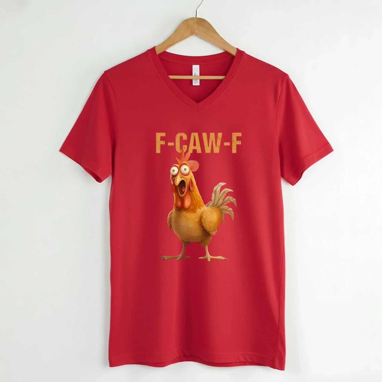 Funny F-Caw-F Rooster Unisex V-Neck T-Shirt