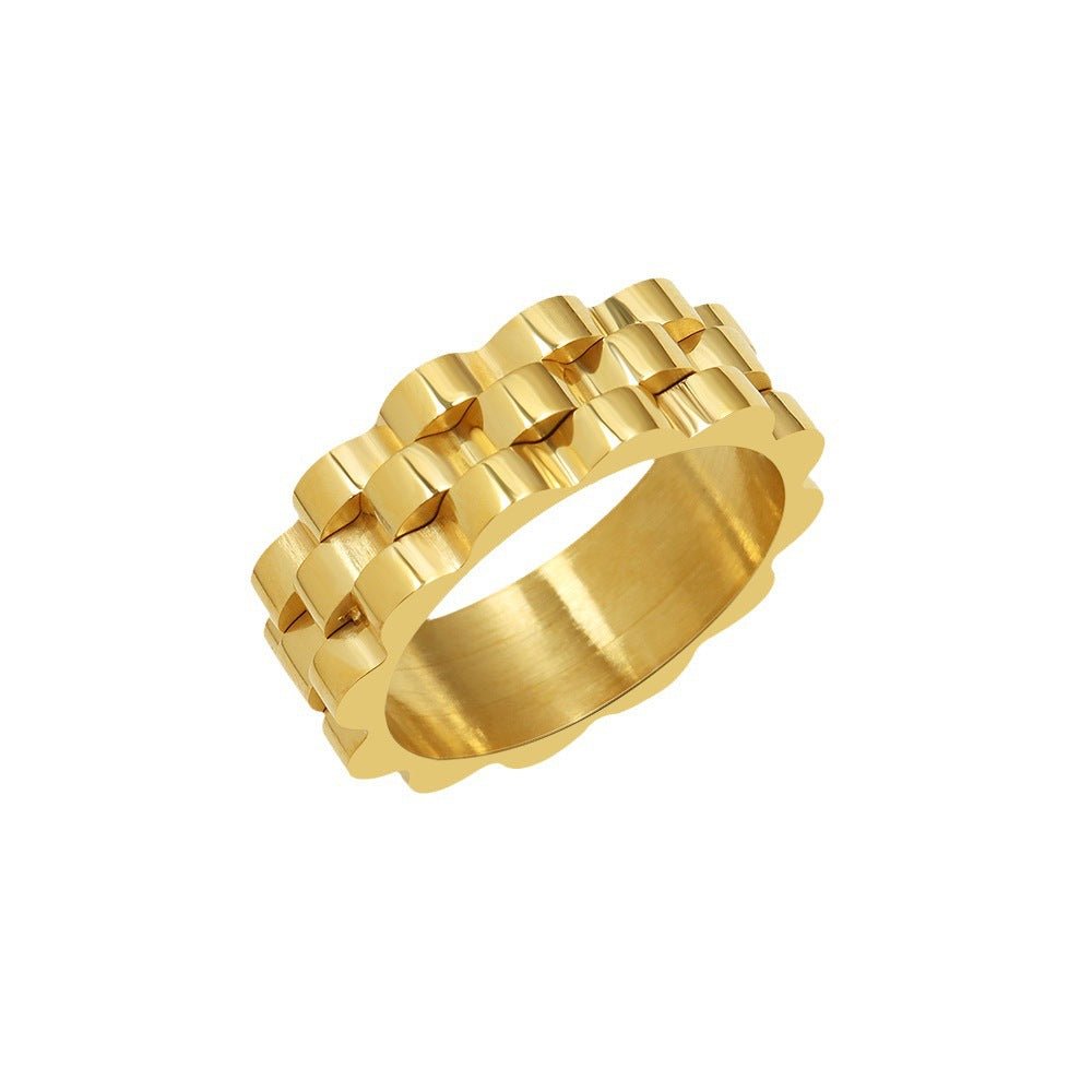 Geometric Brilliance Ring Minimalist High-Shine Bands for Stacking & Styling (MAC272)
