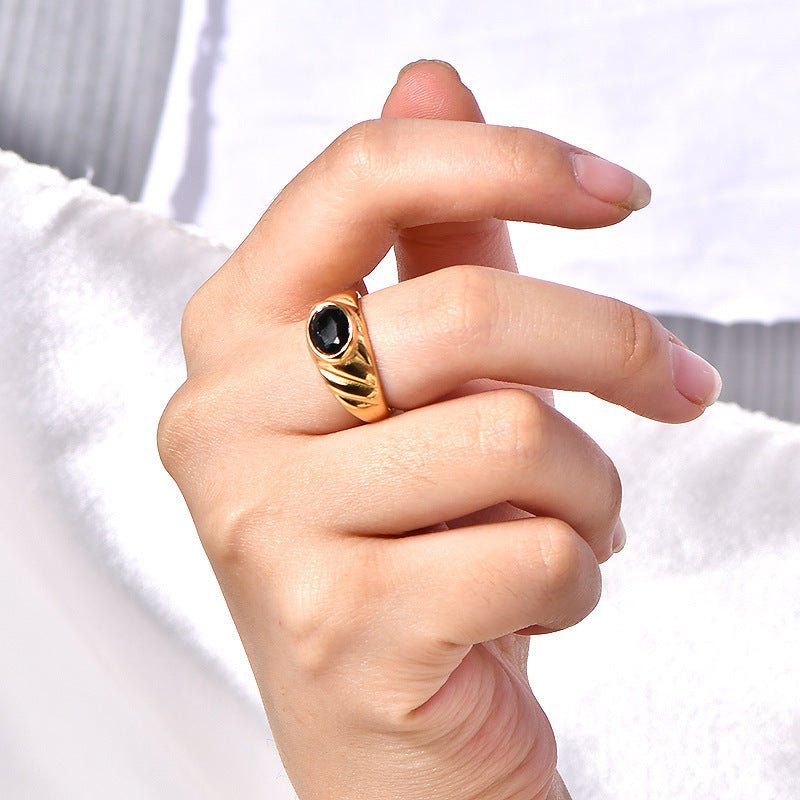 Geometric Brilliance Ring Minimalist High-Shine Bands for Stacking & Styling (MAC272)