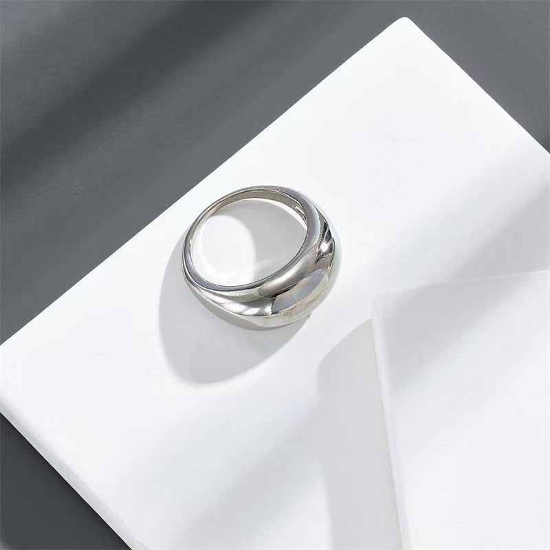 Geometric Brilliance Ring Minimalist High-Shine Bands for Stacking & Styling (MAC272)