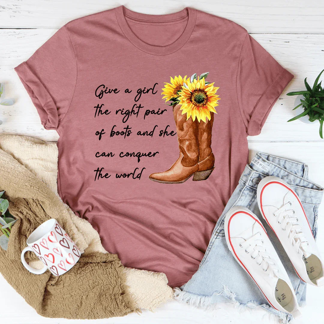 Give A Girl The Right Pair Of Boots Tee