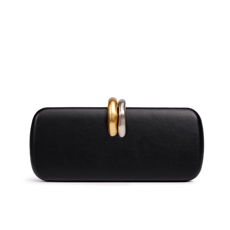 Gold & Silver Accent Structured Clutch Bag(MAC429)