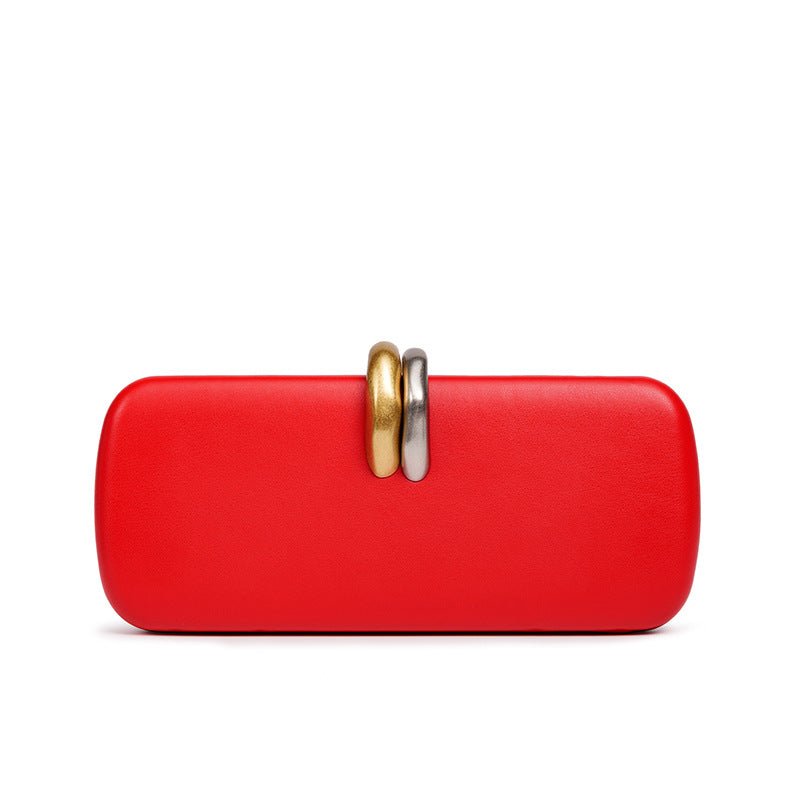 Gold & Silver Accent Structured Clutch Bag(MAC429)
