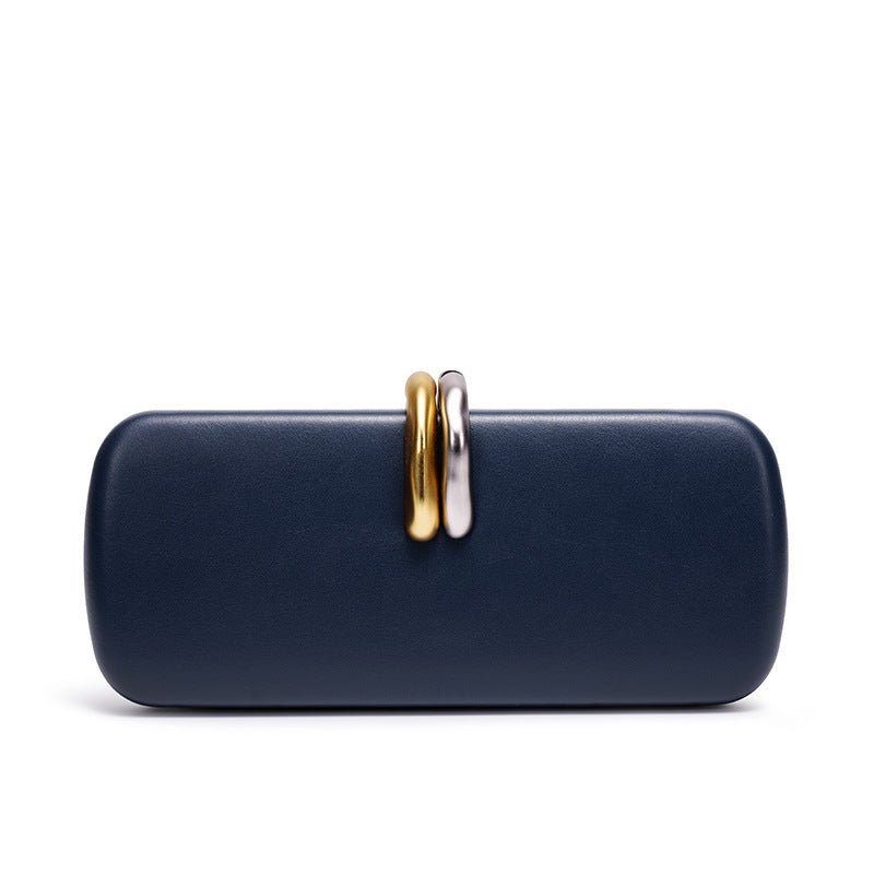 Gold & Silver Accent Structured Clutch Bag(MAC429)