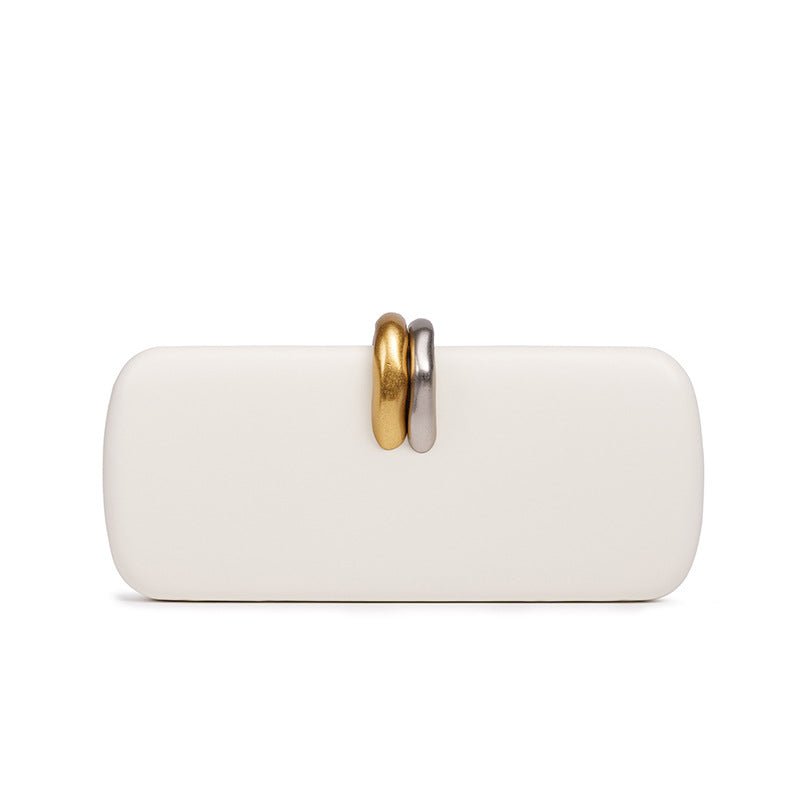 Gold & Silver Accent Structured Clutch Bag(MAC429)