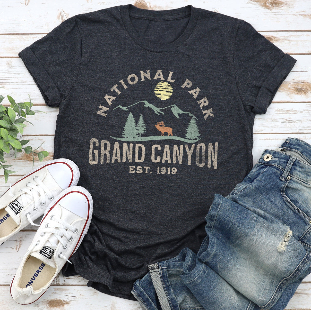 Grand Canyon National Park Scenic Print Nature Landscape Premium Soft Graphic Tee