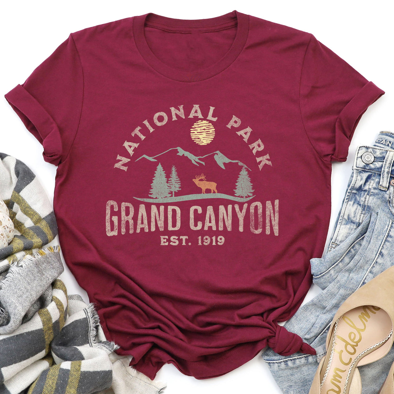 Grand Canyon National Park Scenic Print Nature Landscape Premium Soft Graphic Tee