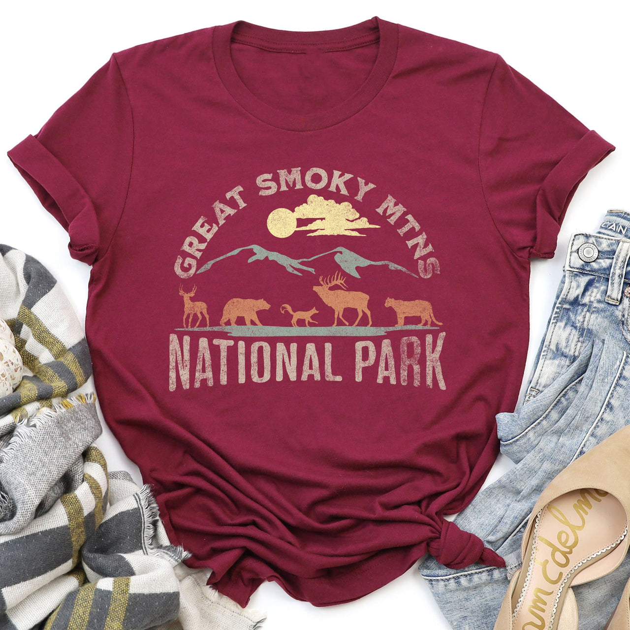 Great Smoky Mountains National Park Scenic Trails and Wonders Graphic Tee