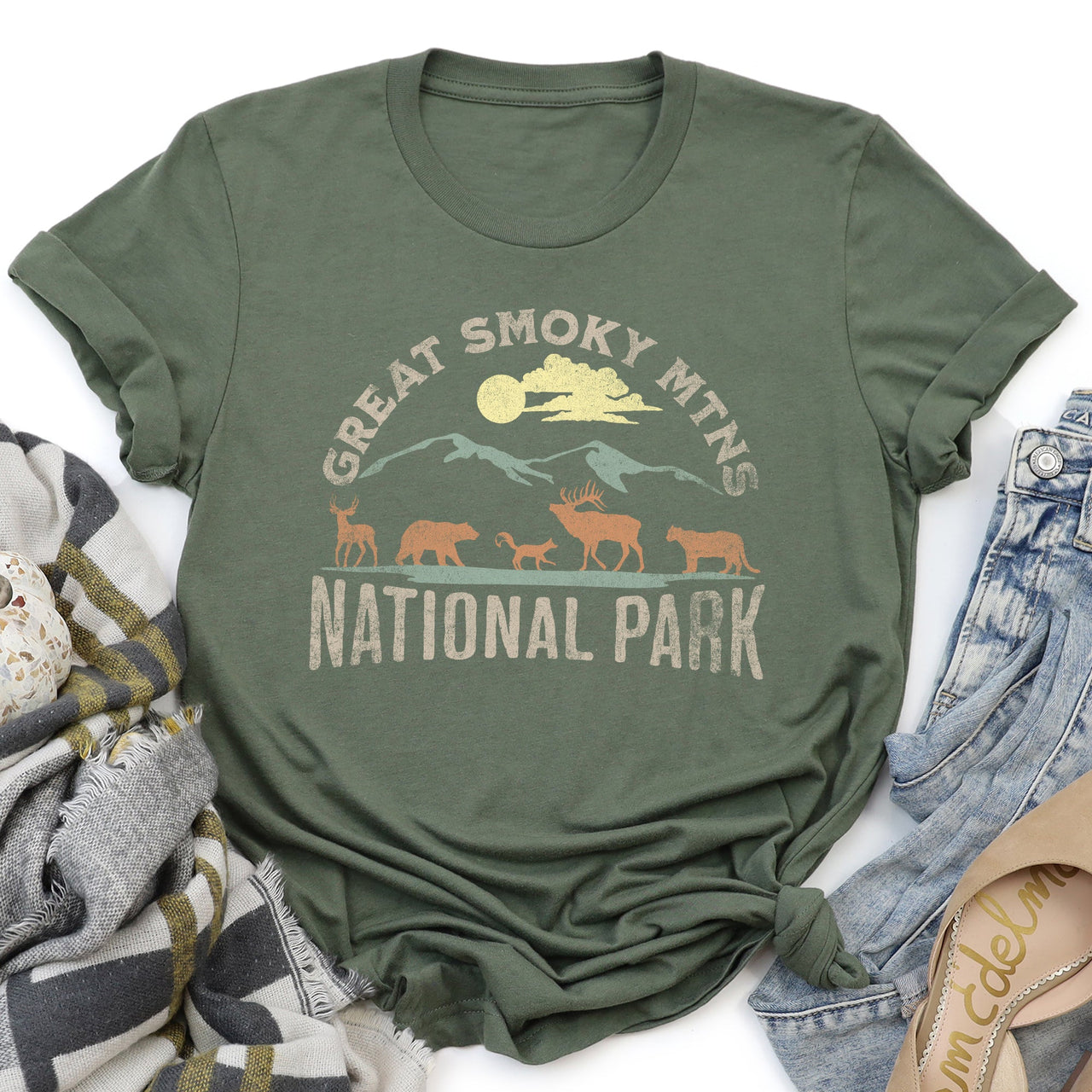 Great Smoky Mountains National Park Scenic Trails and Wonders Graphic Tee