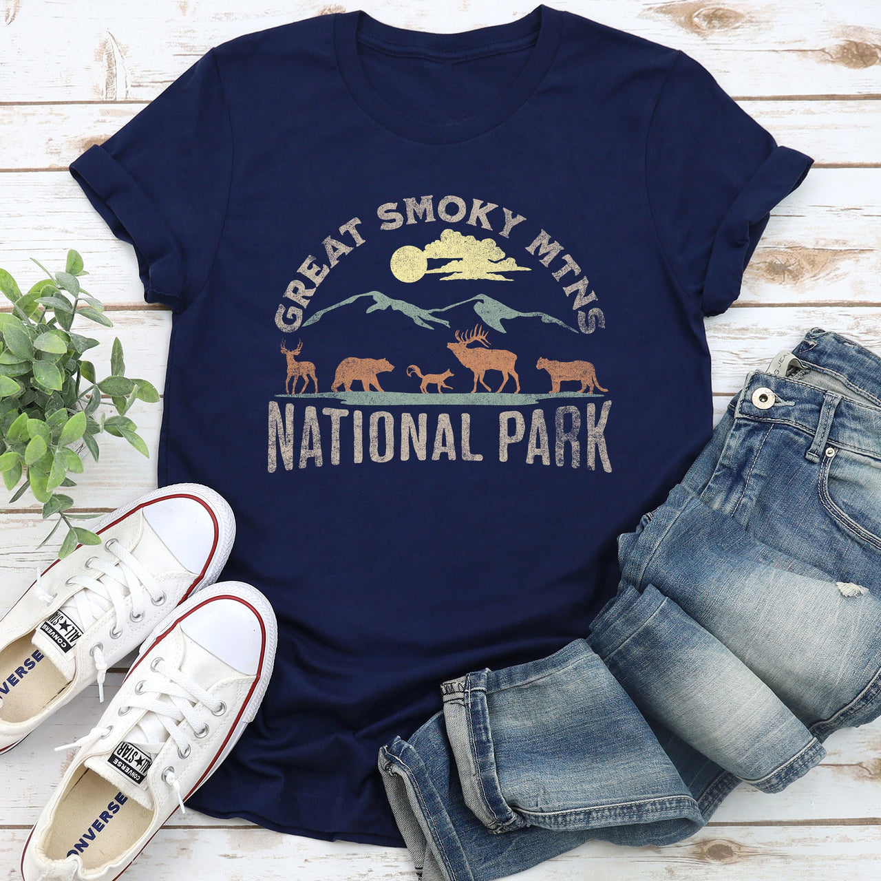 Great Smoky Mountains National Park Scenic Trails and Wonders Graphic Tee