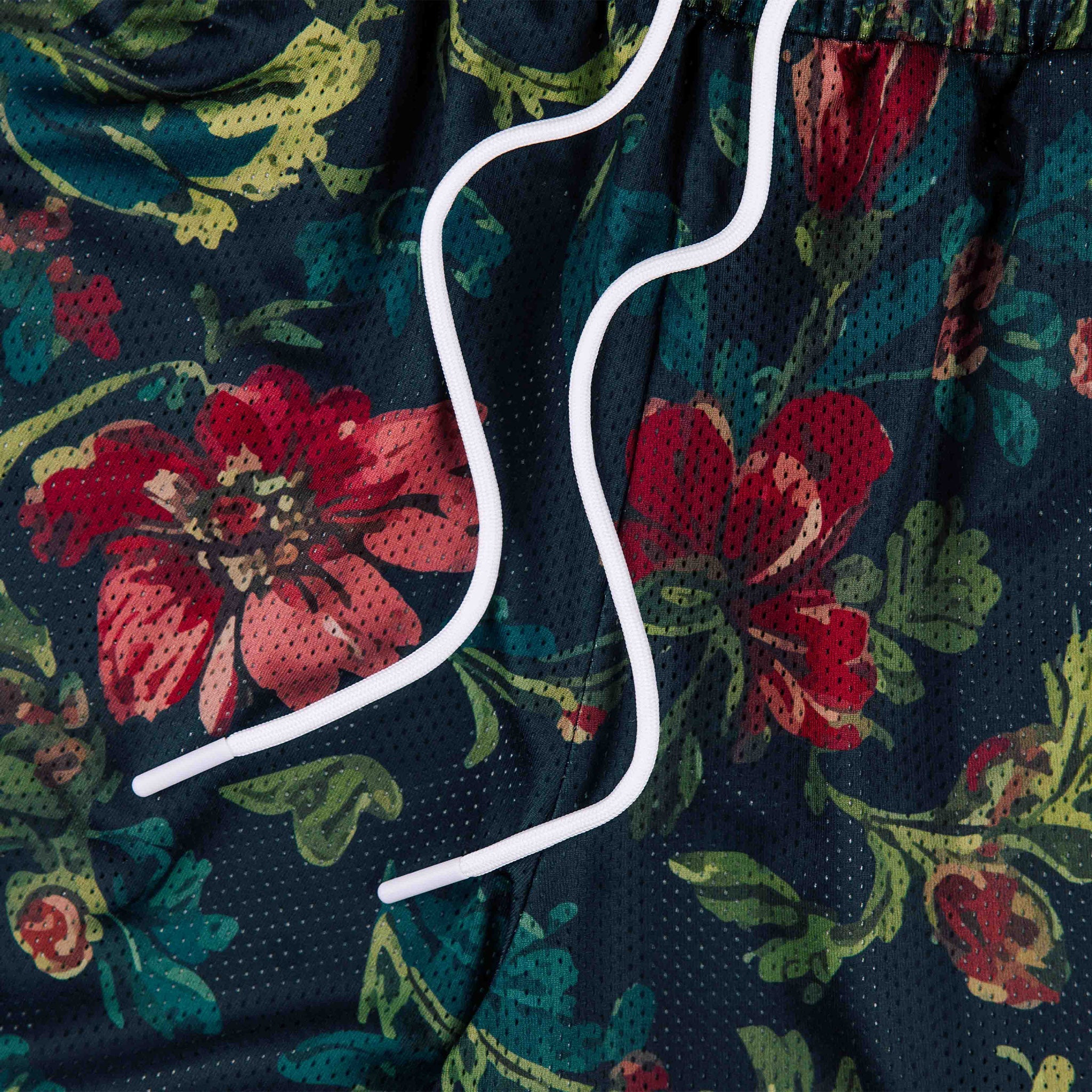 Common Hype Floral Mesh Short Deep Green