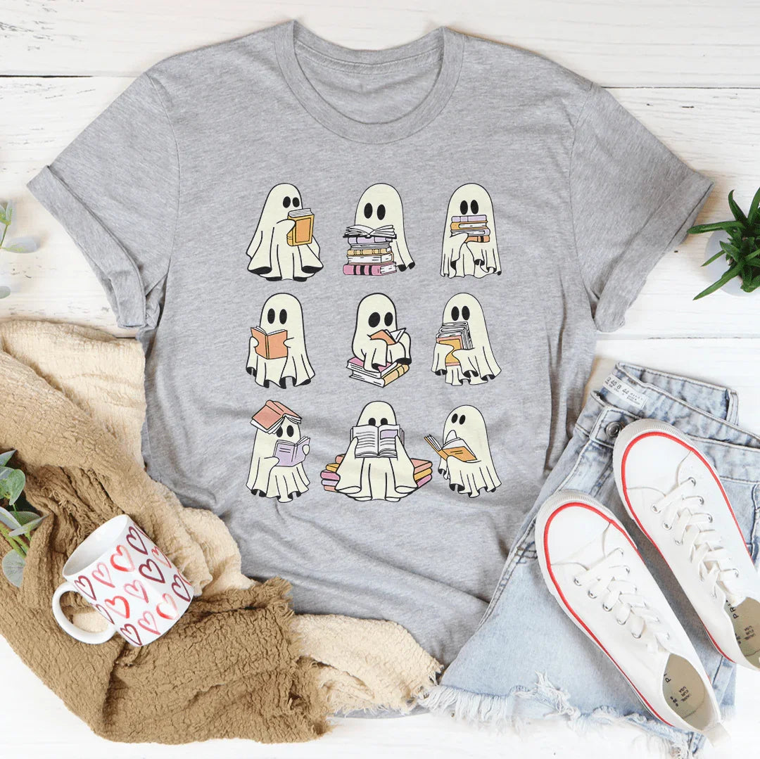 Halloween Ghost Book Lover Tee