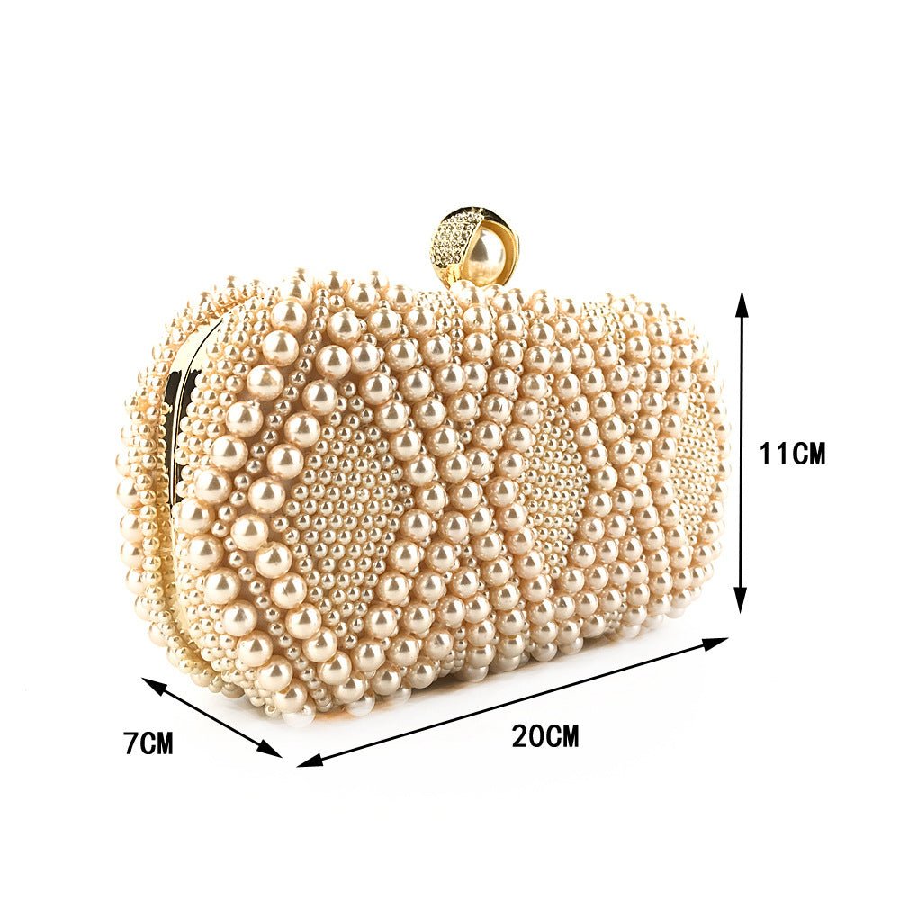 Hand-Beaded Pearl Evening Elegance Handbag (MAC286)