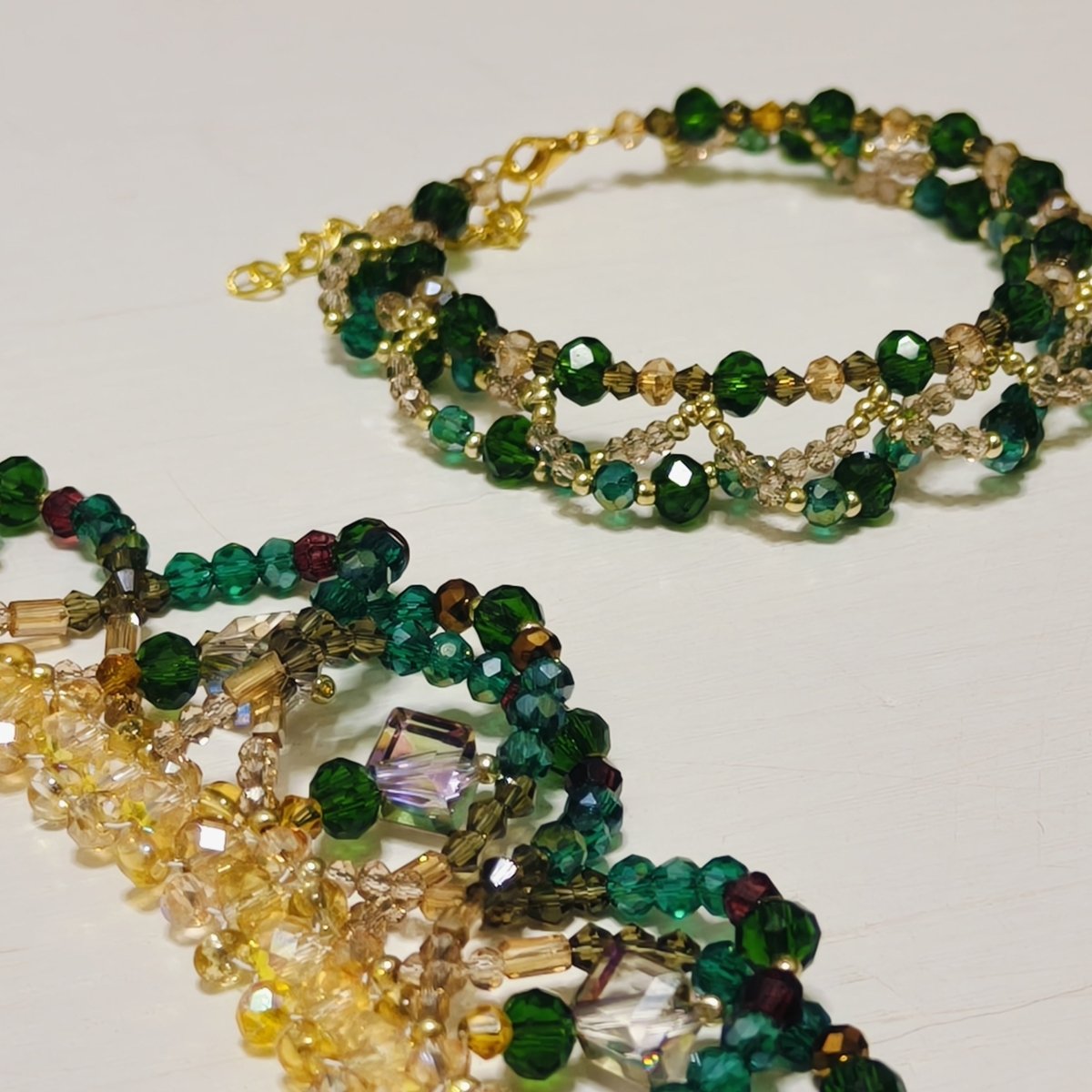 Handmade Woven Beaded Necklace | Glass Beads & Shell Pearls Choker | Intricate Seed Bead Art Necklace (MAC343)