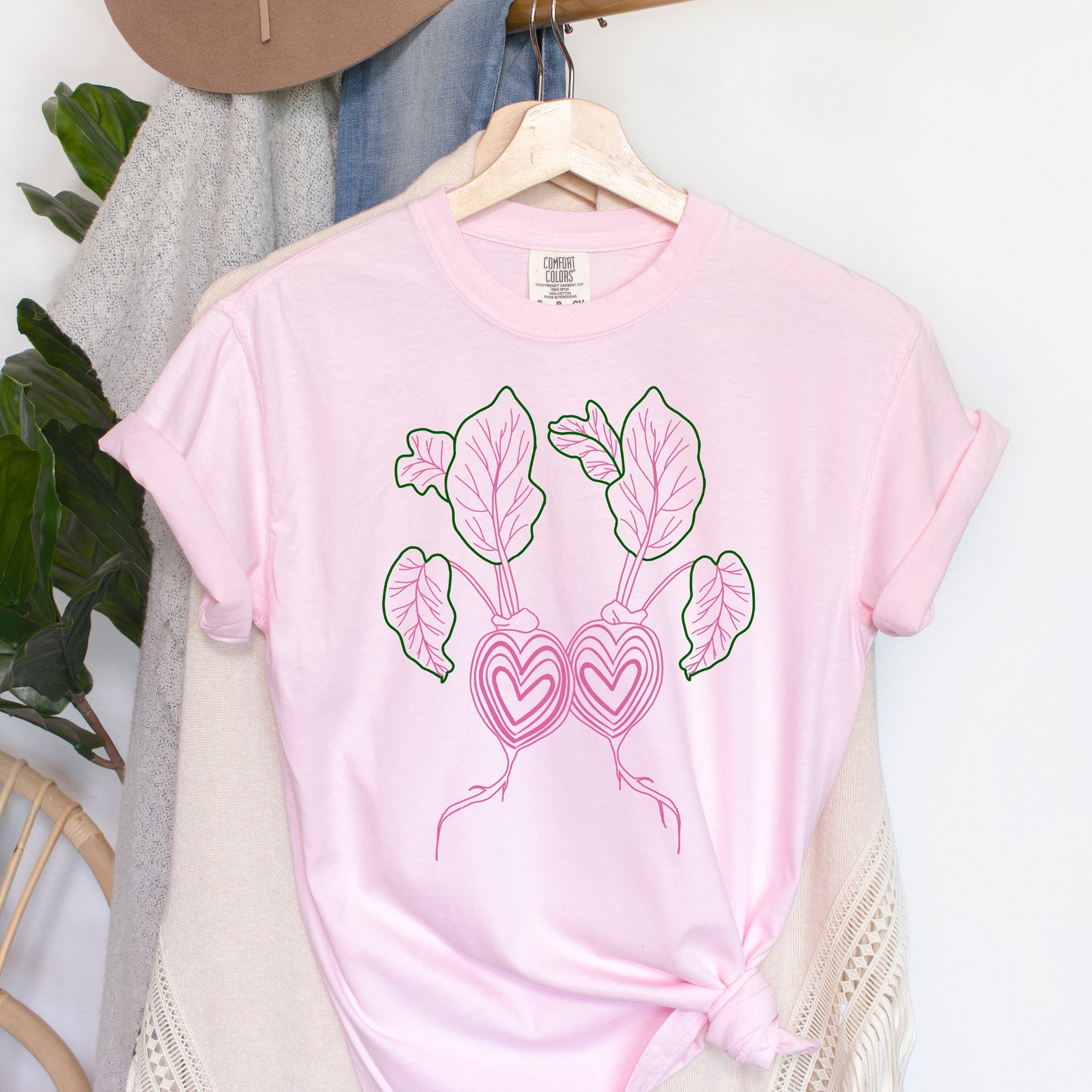 Heart Beet Vegetable Lover Fresh Garden Veggie Enthusiast Bold Colorful Graphic Comfort Colors Tee