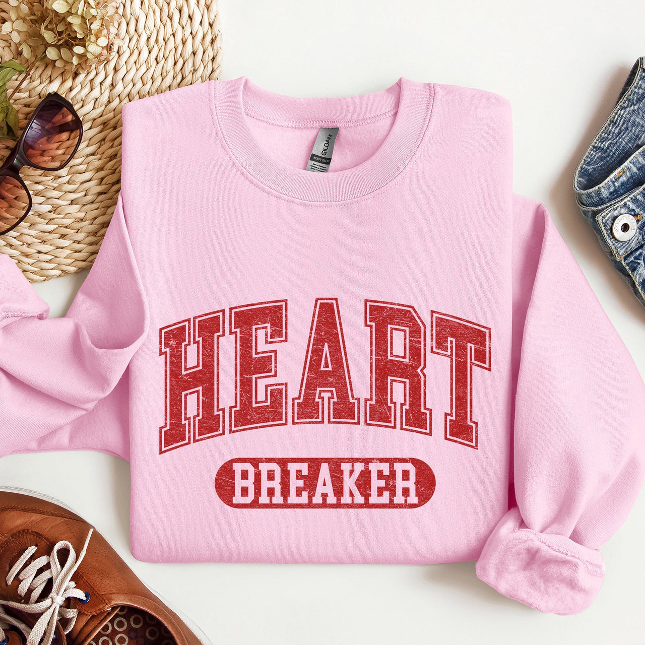 Heart Breaker Collegiate Love Valentine Edition Heartfelt Statement Forever Sweatshirt