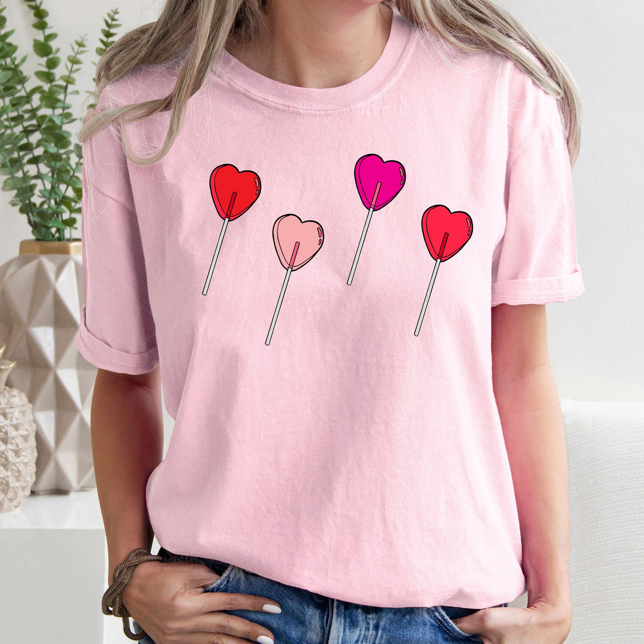 Valentine's Candy, Lollipop, Sweet Heart Valentine's Day Edition Comfort Colors Tee