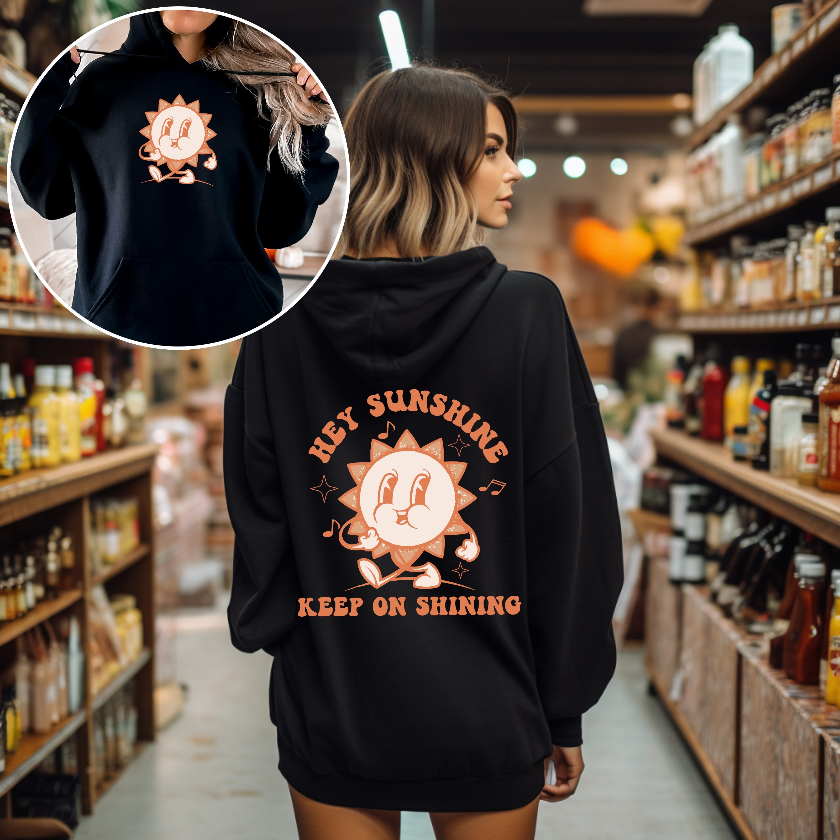 Hey Sunshine Keep On Shining Positivity Kindness Mental Health Hooded Sweatshirt